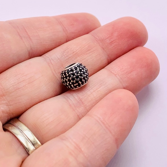 EUC Pandora 791051NCK Sterling Silver Pave Lights Bead w/ Black Nano Crystal - Picture 4 of 12